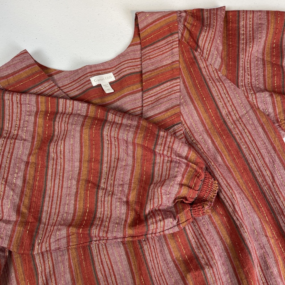 Garnet Hill Shimmering Gauze‎ Dress Women's Size Extra Small Organic Cotton